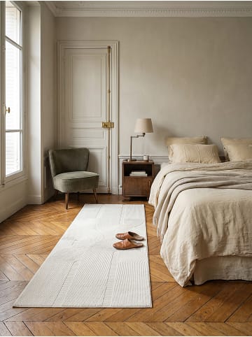 KADIMA DESIGN KASOS Kurzflorteppich Creme 200x290 Geometrisch Polyester Waschbar in Creme