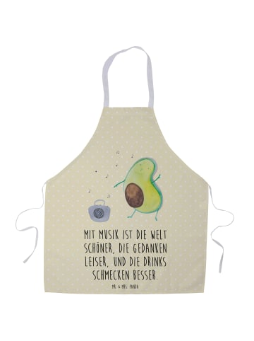 Mr. & Mrs. Panda Latzschürze Avocado Tanzen mit Spruch in Gelb Pastell