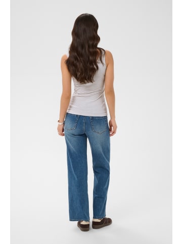 Kaffe Jerseytop KAtiana Slim fit in Chalk/Feather Gray Stripe