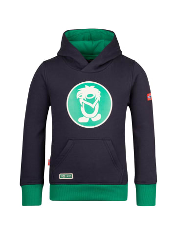 Trollkids Hoodie Pullover mit Kapuze "Troll" in Marineblau/Pfeffergrün