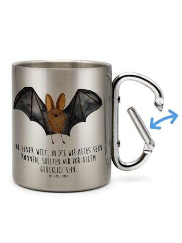 Mr. & Mrs. Panda Teetasse Fledermaus Flügel mit Spruch in Silber
