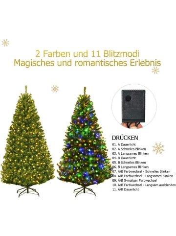 COSTWAY Künstlicher Weihnachtsbaum LED in Grün