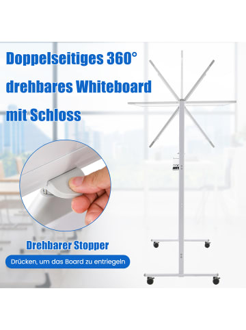 COSTWAY Whiteboard Doppelseitig in Weiß
