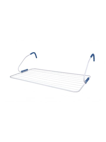 relaxdays Wäscheständer in Weiß/ Blau - (B)105 x (H)29 x (T)55 cm