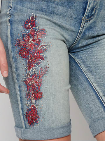 KOROSHI HOSE KURZE JEANS in blau