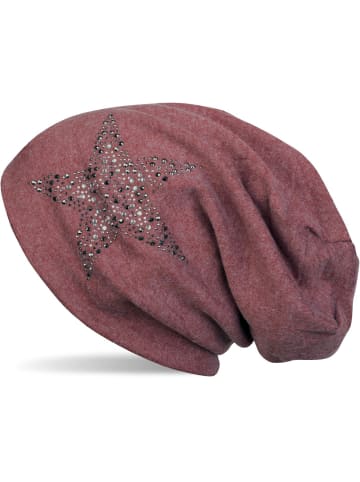 styleBREAKER Beanie Mütze in Bordeaux-Rot meliert