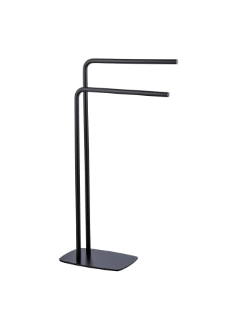Wenko Handtuchständer IRIA, 2 Stangen in Schwarz, (B) 48 x (H) 81,5 x (L) 20 cm