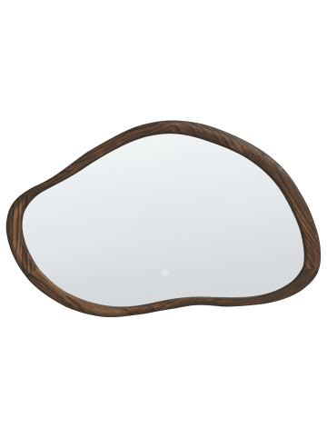 Beliani Badezimmerspiegel MANCEY in Silber/Braun - (W) 93 x (H) 60 x (L) 3 cm