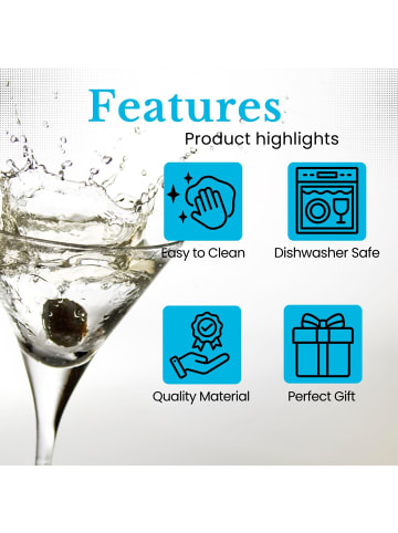 Intirilife 6x Cocktailglas mit 145 ml in KRISTALL KLAR