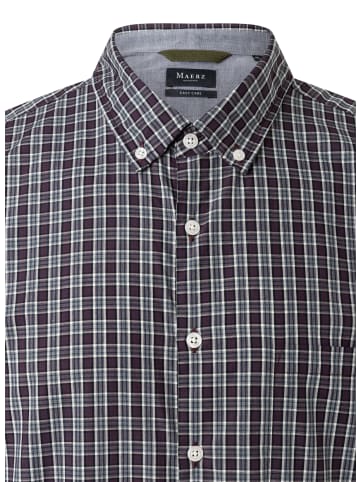 März Hemd in aubergine hellgrau - 0001