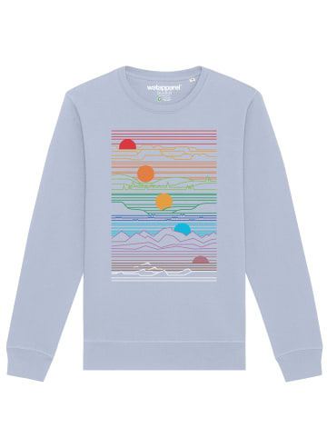 wat? Apparel Sweatshirt Sun And Moon in Serene Blue