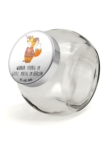 Mr. & Mrs. Panda Bonbonglas Widder Astologie mit Spruch in Weiß