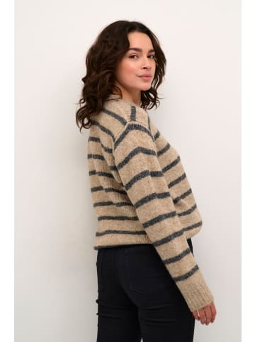 Kaffe Strickpullover KAtrina Regular fit in Feather gray melange stripe