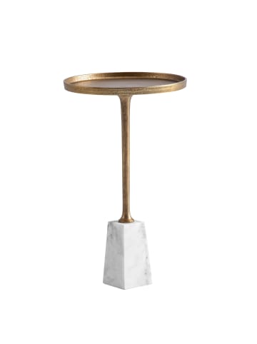 FineBuy Beistelltisch in Gold / Aluminium / 34x34x58