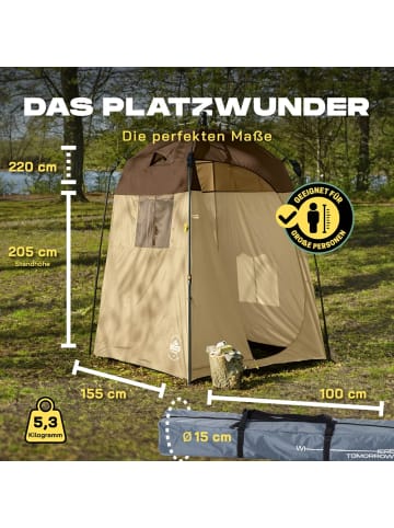Where Tomorrow Pop-Up-Duschzelt braun 155x155x220cm Braun