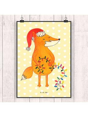 Mr. & Mrs. Panda Bild Fuchs Weihnachten ohne Spruch in Gelb Pastell