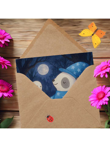 Mr. & Mrs. Panda Grußkarte Panda Zauberer Design ohne Spruch in Weiß