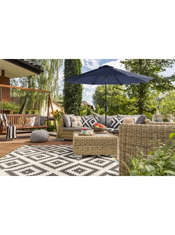 SONGMICS Sonnenschirm Sheld in Blau - (H)252 x Ø290 cm