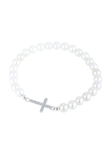 Elli Armband 925 Sterling Silber Kreuz in Weiß