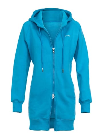 Winshape Lange, kuschelige Hoodie-Jacke mit 2-Wege-Zipper J006 in sky blue