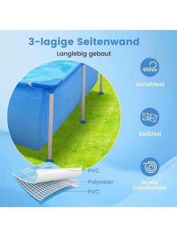 COSTWAY Pool Set mit Filterpumpe 258 x 179 cm in Blau