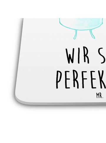 Mr. & Mrs. Panda Glasuntersetzer Milch Keks mit Spruch in Weiß