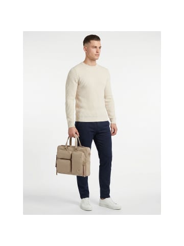 DuDu Pocket Aktentasche Leder 36 cm Laptopfach in grigio sabbia