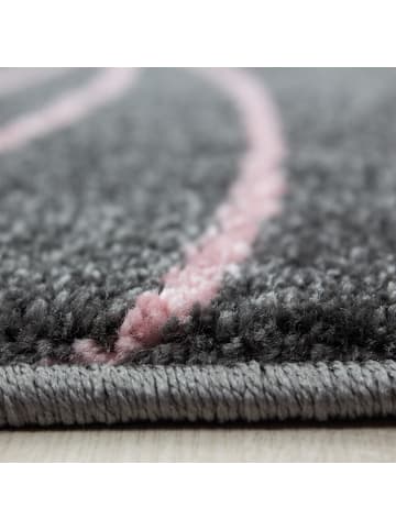 KADIMA DESIGN Teppich Kinder Sterne Polypropylen saugroboter Kurzflor Kinderzimmer in Pink