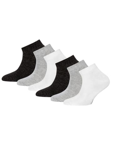ewers 6er-Set Sneaker Socken 6er Pack Uni in schwarz-grau-weiß