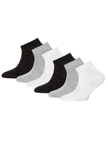 ewers 6er-Set Sneaker Socken Uni in schwarz-grau-weiß