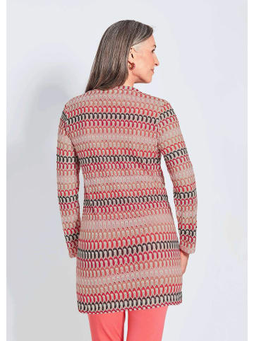 GOLDNER Kurzgröße:  Longjacke in koralle / gemustert