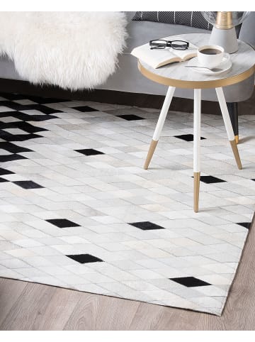 Beliani Patchwork MALDAN in Schwarz/Weiß/Beige - (W) 140 x (H) 0.6 x (L) 200 cm