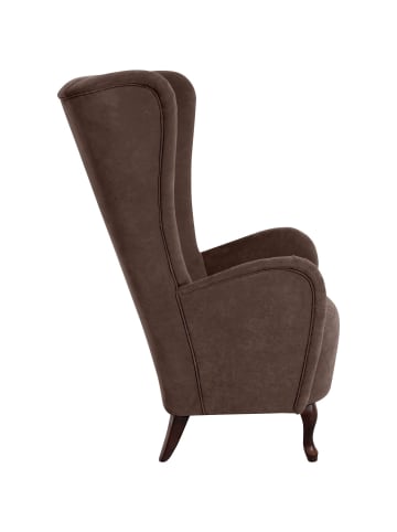 others HOCHLEHNSESSEL Kailey Bezug Velourstoff Buche nussbaum dunkel / braun