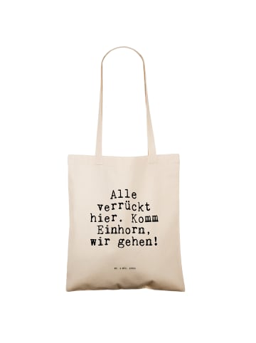 Mr. & Mrs. Panda Tragetasche Alle verrückt hier. Komm... mit Spruch in Creme