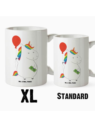 Mr. & Mrs. Panda XL Tasse Einhorn Luftballon ohne Spruch in Weiß
