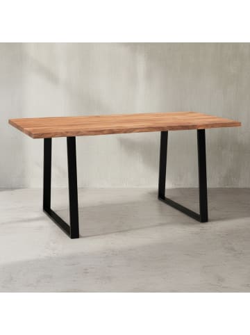 KADIMA DESIGN Schreibtisch Massivholz Baumkante, Industrial Style