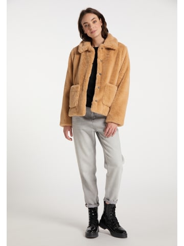 myMo Damen Jacke Aus Kunstfell in Kamel