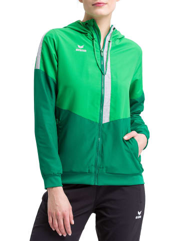 erima Squad Tracktop Jacke mit Kapuze in fern green/smaragd/silver grey