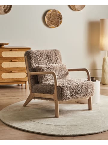 Beliani Sessel SKOVDE in Beige/Braun - (W) 65 x (H) 78 x (L) 80 cm