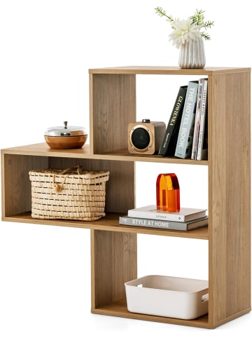 COSTWAY Bücherregal Konvexes in Hellbraun