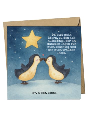 Mr. & Mrs. Panda Einladungskarte Pinguin Liebe Design mit Spruch in Weiß