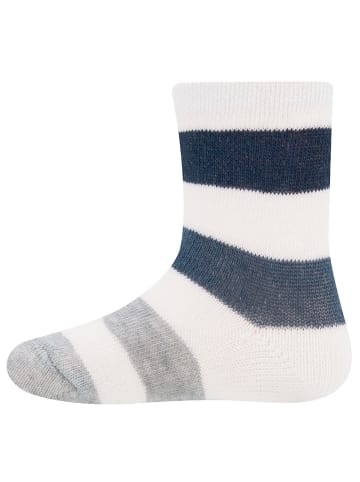 ewers 3er-Set Socken 3er Pack Ringel in latte-stahlblau-hellsilber mel