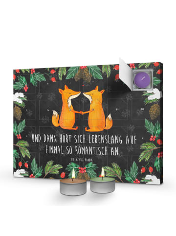 Mr. & Mrs. Panda Duftkerzen Adventskalender Füchse Liebe mit Spruch in Kreidetafel