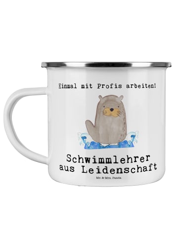 Mr. & Mrs. Panda Teetasse Schwimmlehrer Leidenschaft mit Spruch in Weiß