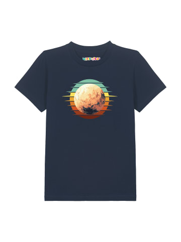 wat? Apparel T-Shirt Pluto Retro Sunset in Dunkelblau