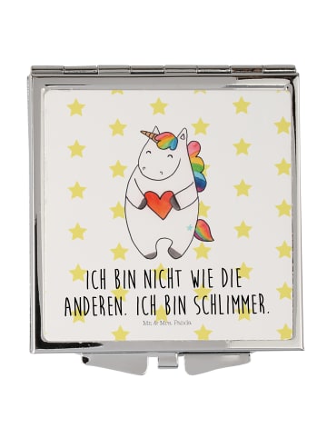 Mr. & Mrs. Panda Schminkspiegel Einhorn Herz mit Spruch in Weiß