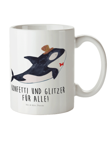 Mr. & Mrs. Panda Teetasse Orca Zylinder mit Spruch in Weiß