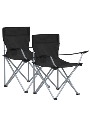 SONGMICS 2er-Set: Campingstuhl Sandy in Schwarz - (B)84 x (H)81 x (T)52 cm