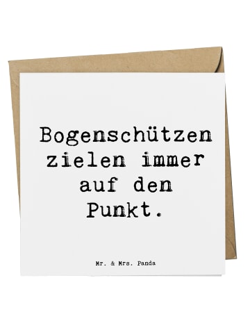 Mr. & Mrs. Panda Grußkarte Spruch Bogenschützen Fokussierung mit... in Weiß
