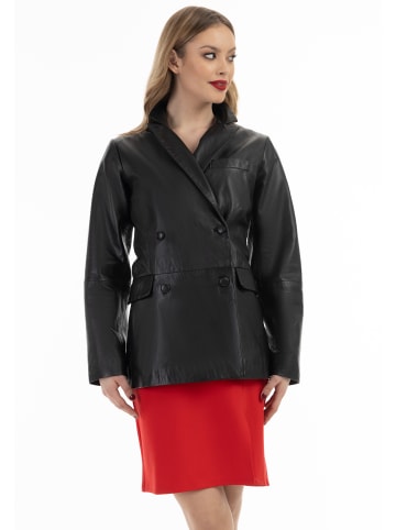 faina Lederblazer in Schwarz